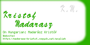 kristof madarasz business card